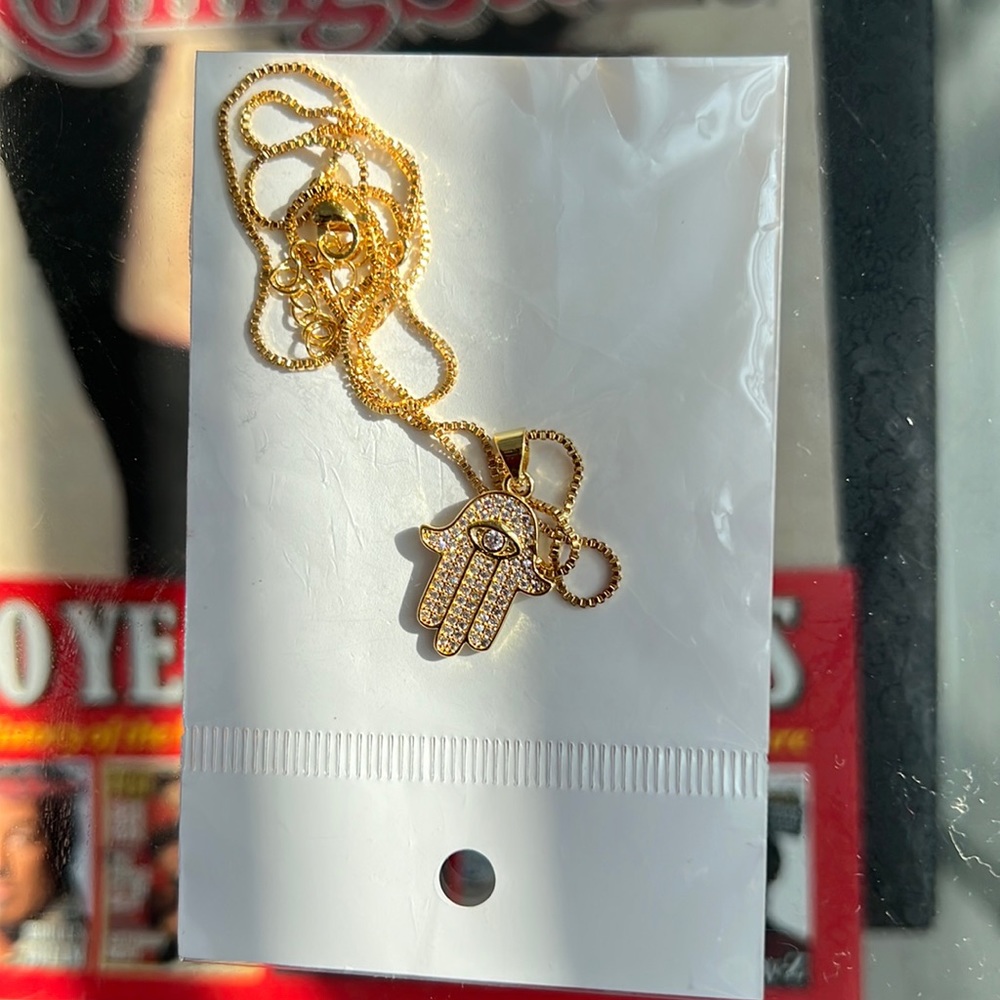 Hand of Hamsa Gold Plated Necklace